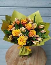 Букет цветов из:  Альстромерии и Розы #REPLACE_PRED# Щелкино