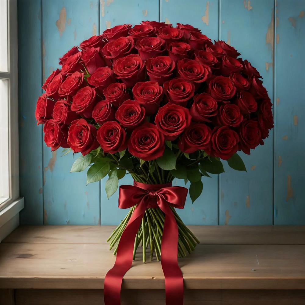 Букет Красные розы Блэк Меджик в Щелкино