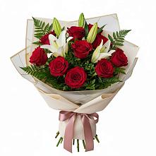 Букет цветов из:  Лилии и Розы #REPLACE_PRED# Щелкино