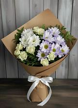 Букет цветов из:  Хризантемы и Розы #REPLACE_PRED# Щелкино