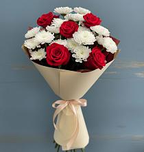 Букет цветов из:  Розы и Хризантемы в Щелкино