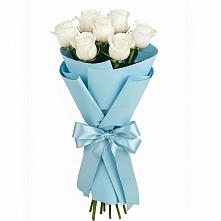 Букет 7 белых роз Проуд в Щелкино