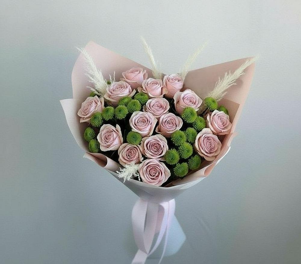 Букет цветов из: Розы и Хризантемы в Щелкино