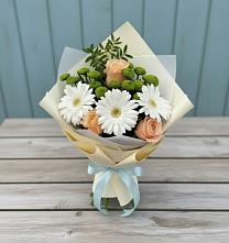 Букет цветов из:  Герберы, Розы и Хризантемы #REPLACE_PRED# Щелкино