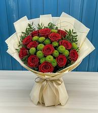 Букет цветов из:  Розы и Хризантемы в Щелкино